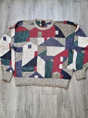 Boston Traders Geometric Crewneck Sweater Multicolor. Size XL Unisex